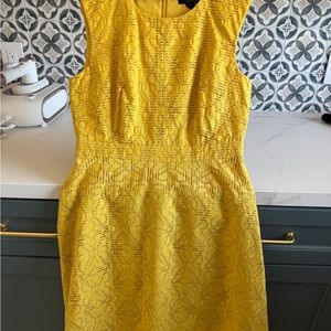 J Crew Yellow Mustard Sleeveless Texture Dress 8